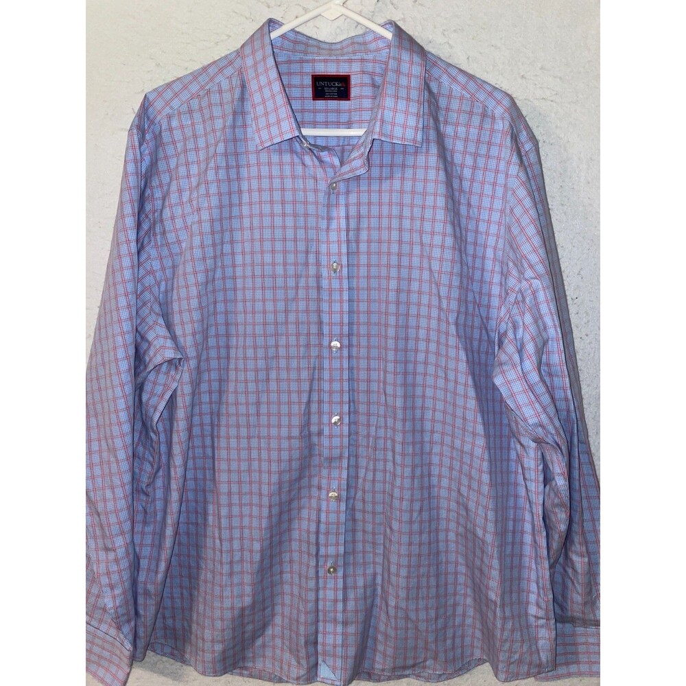 UNTUCKit Button Down Shirt Mens XXL Long Sleeve Wrinkle free 100% cotton Blue